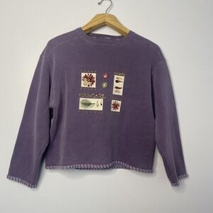 Vintage AUTHENTIC PIGMENT Purple Washed Pigment Dye Sweatshirt Crew Neck Size M